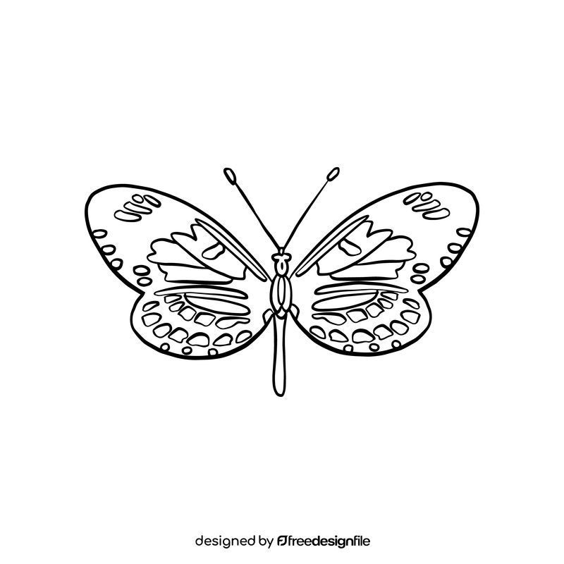 Cossina moth black and white clipart