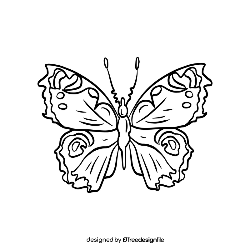 Cossina insect black and white clipart