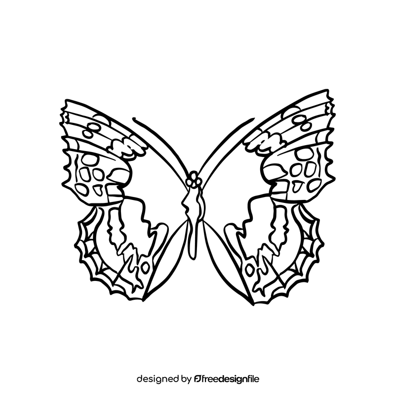 Cossina insect illustration black and white clipart