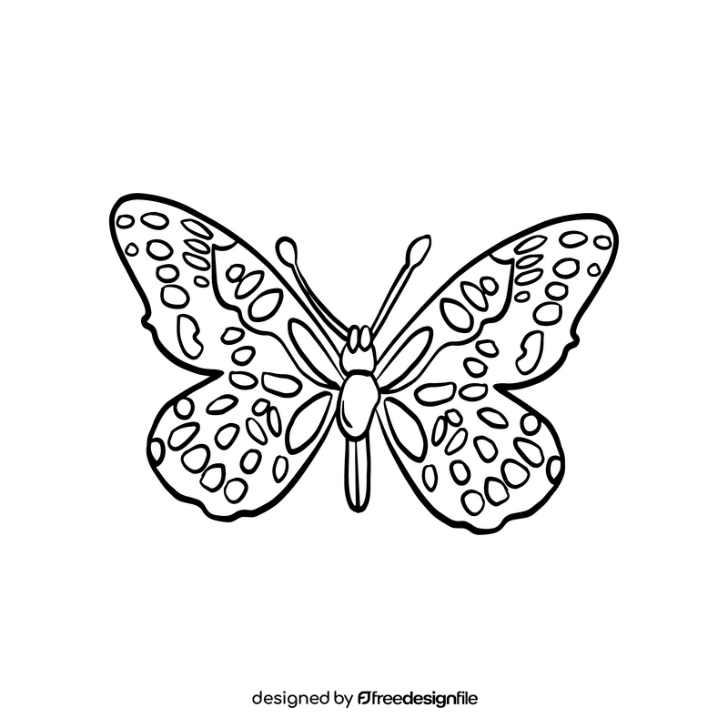 Cossina butterfly black and white clipart