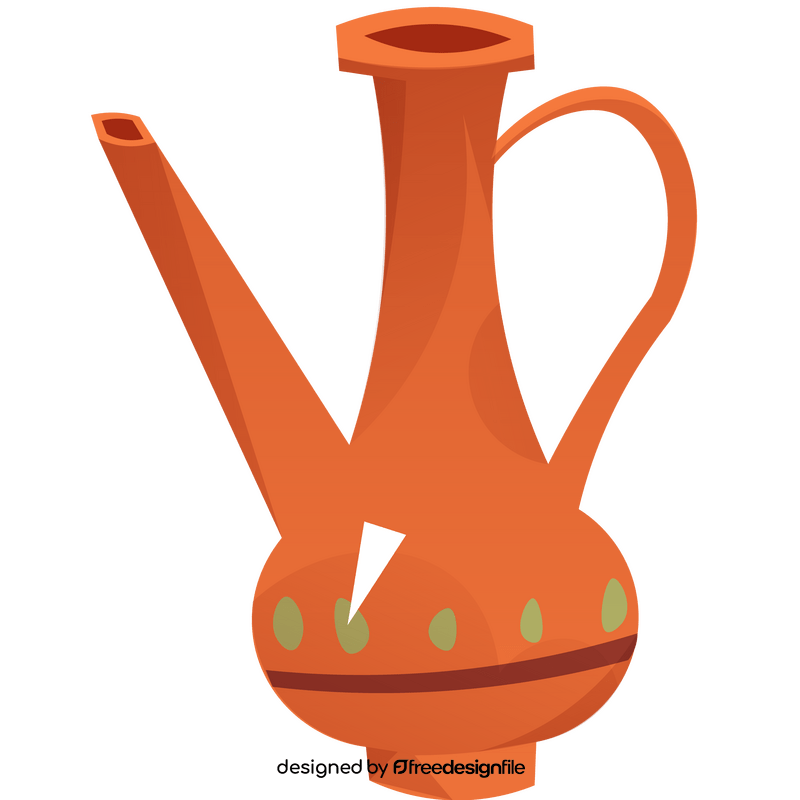 Ancient water vessel ceramic, India clipart