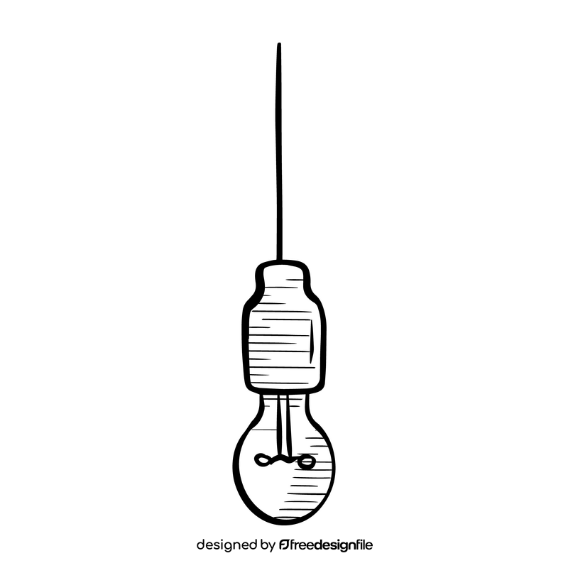 Light bulb black and white clipart