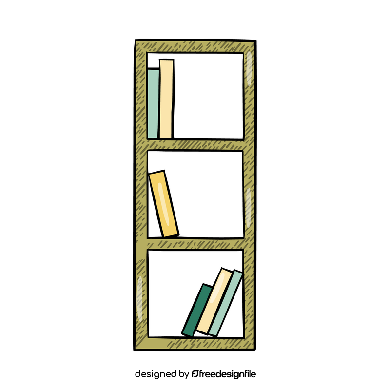 Bookshelf cartoon clipart