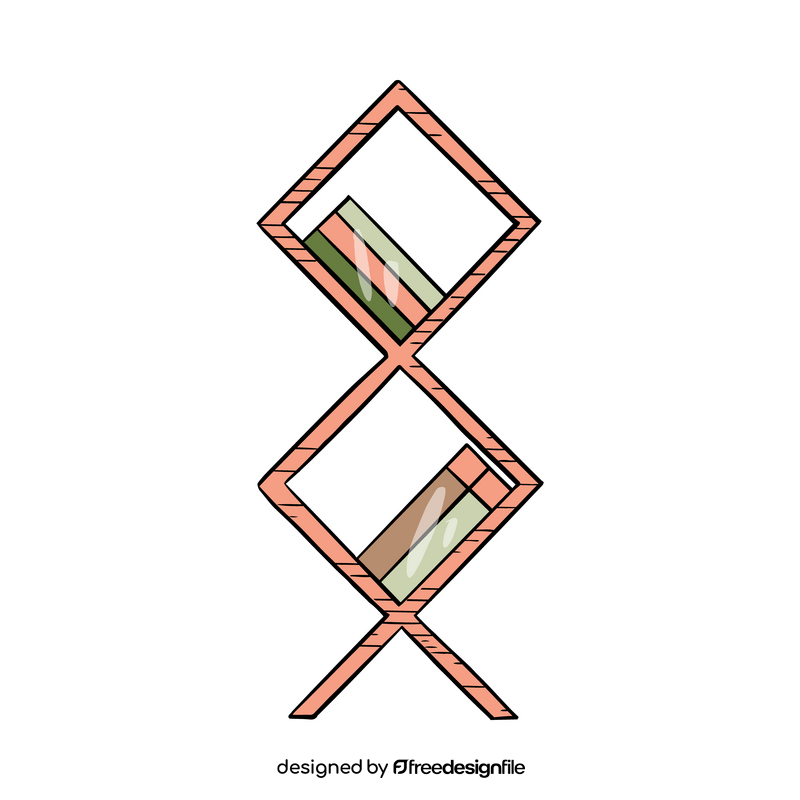 Rhombus bookshelf illustration clipart