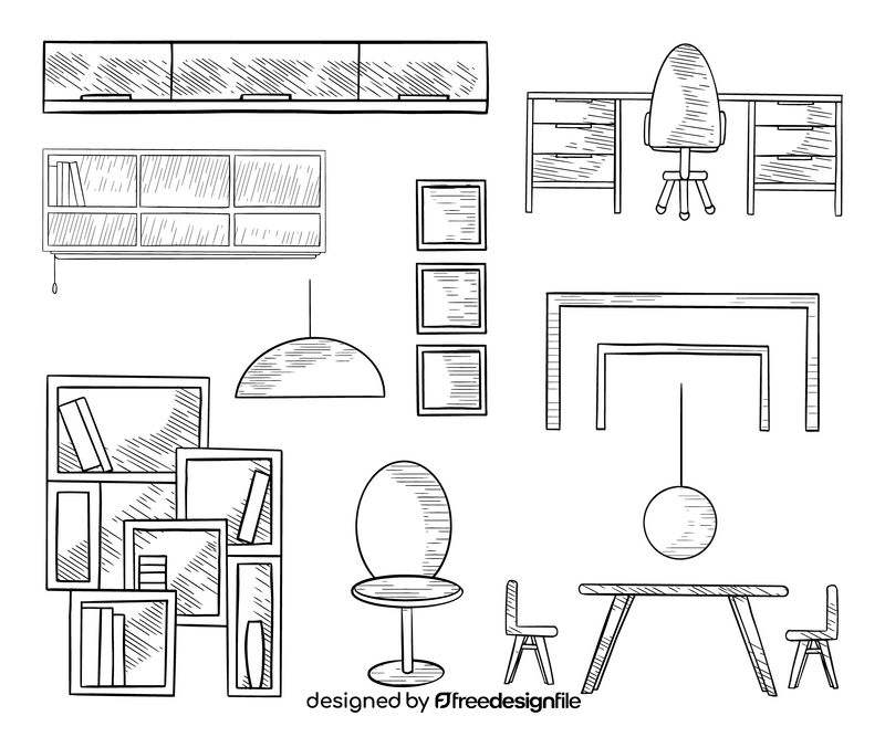 Childrens room black and white vector