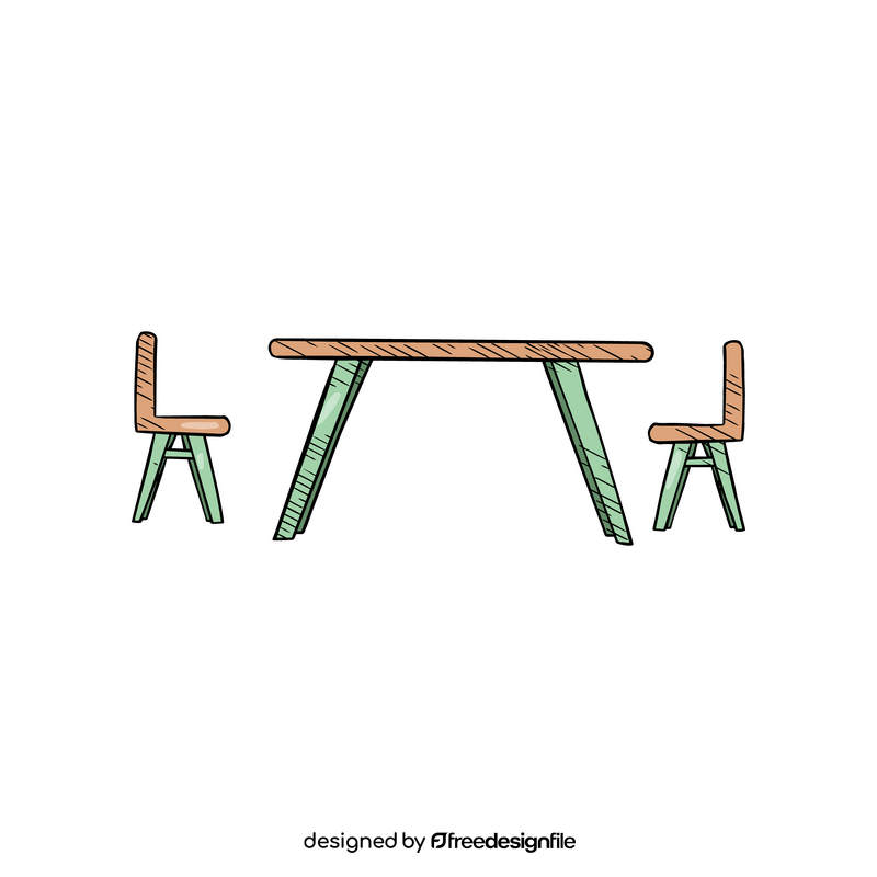 Kids table and chairs clipart