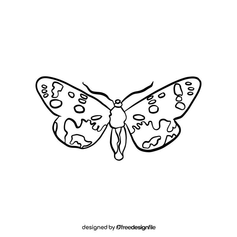 Butterfly black and white clipart