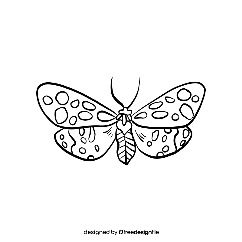 Butterfly black and white clipart