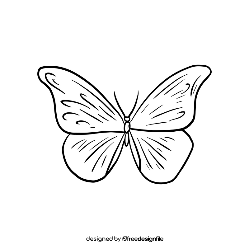 Cartoon butterfly black and white clipart free download