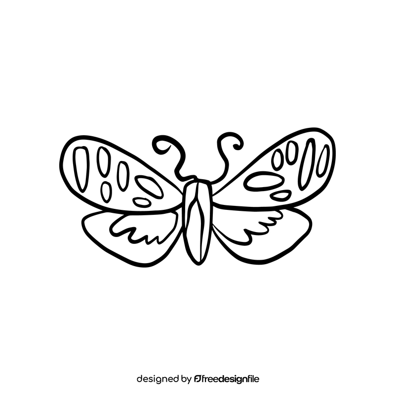 Butterfly pest black and white clipart