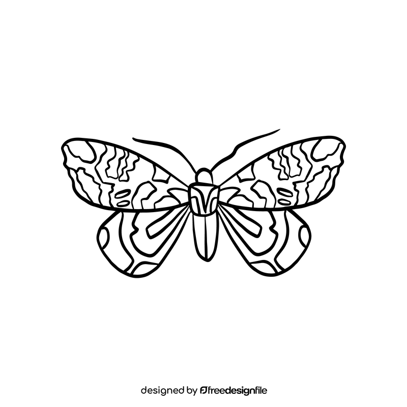 Butterfly pest black and white clipart