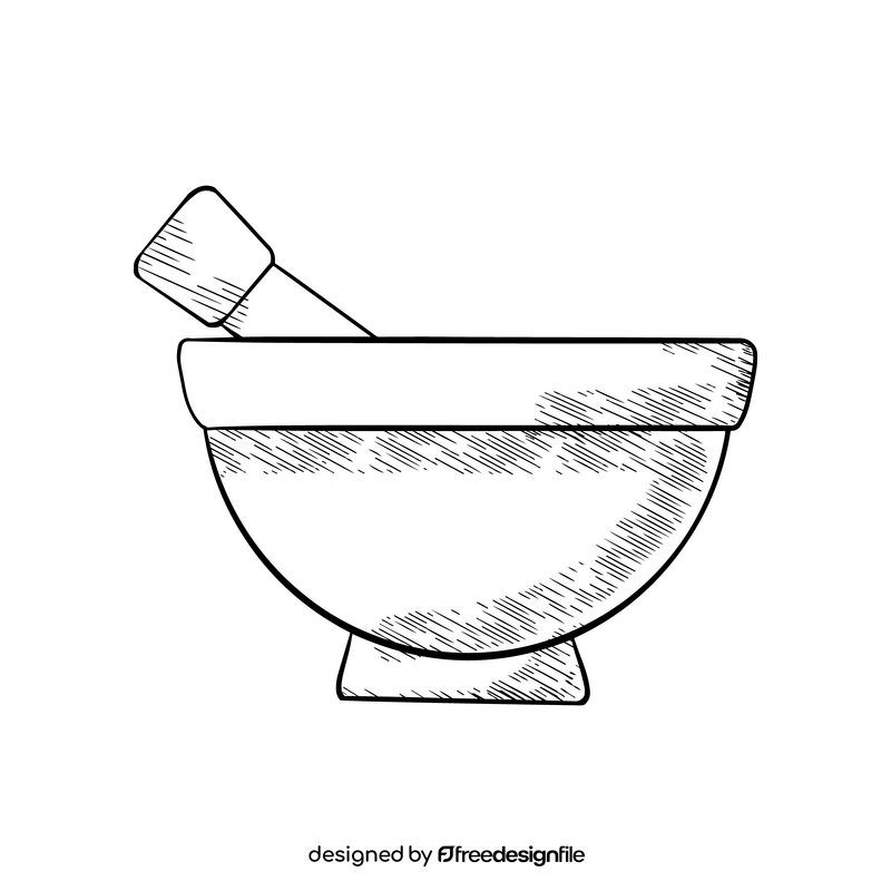 Spa salt bowl black and white clipart