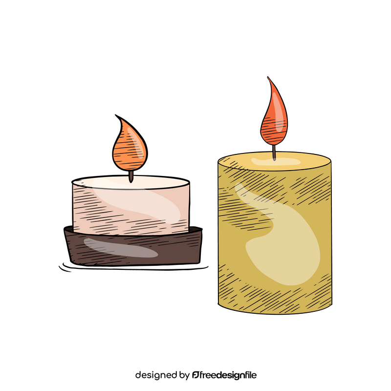 Spa candles cartoon clipart
