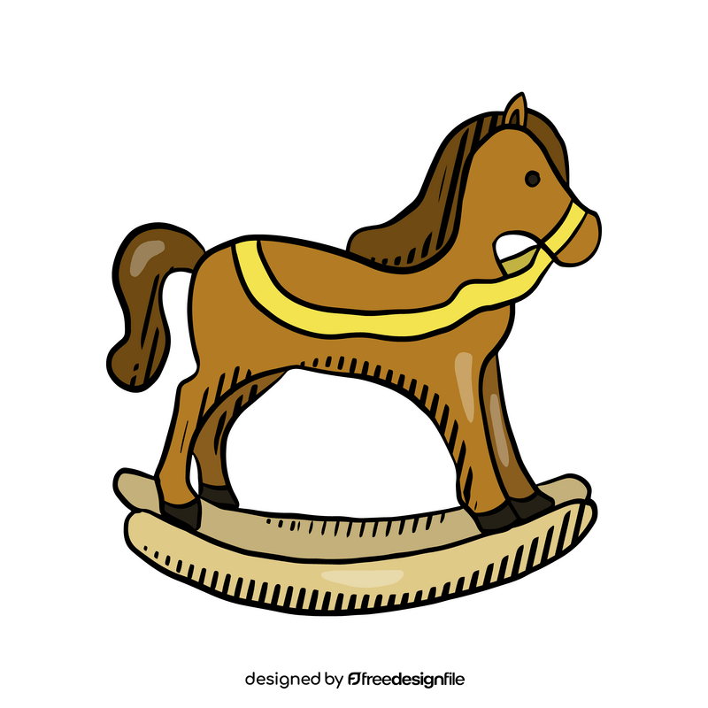 Kids rocking horse toy clipart