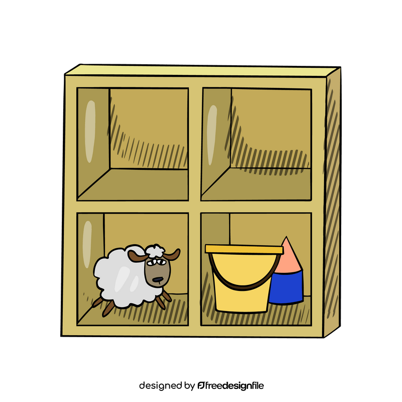 Kindergarten rack for toys illustration clipart
