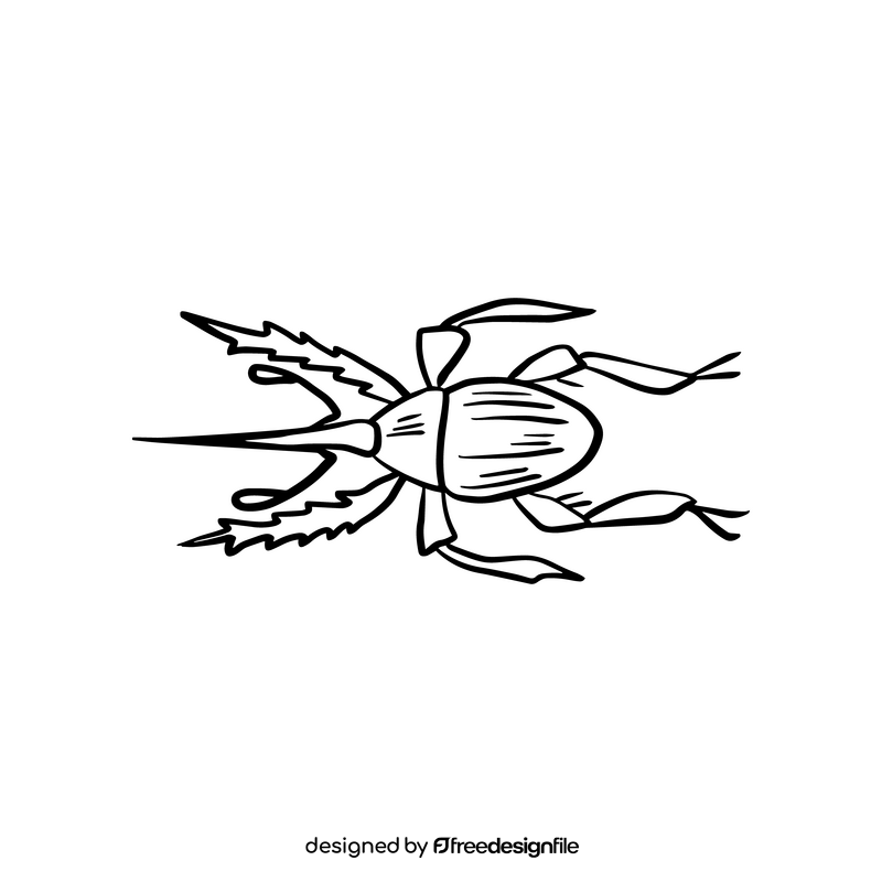 Forest insects black and white clipart