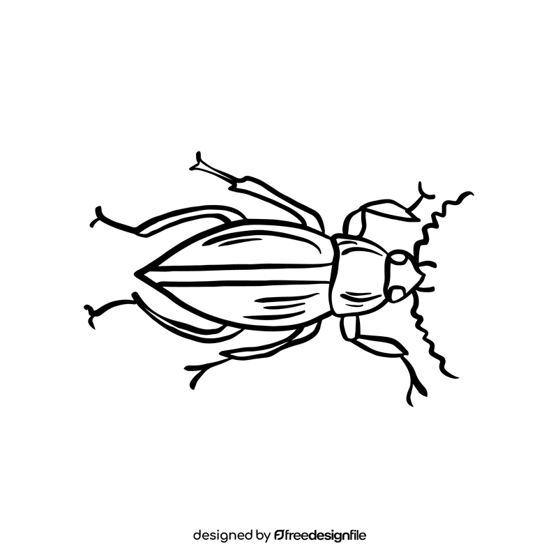 Forest insect black and white clipart