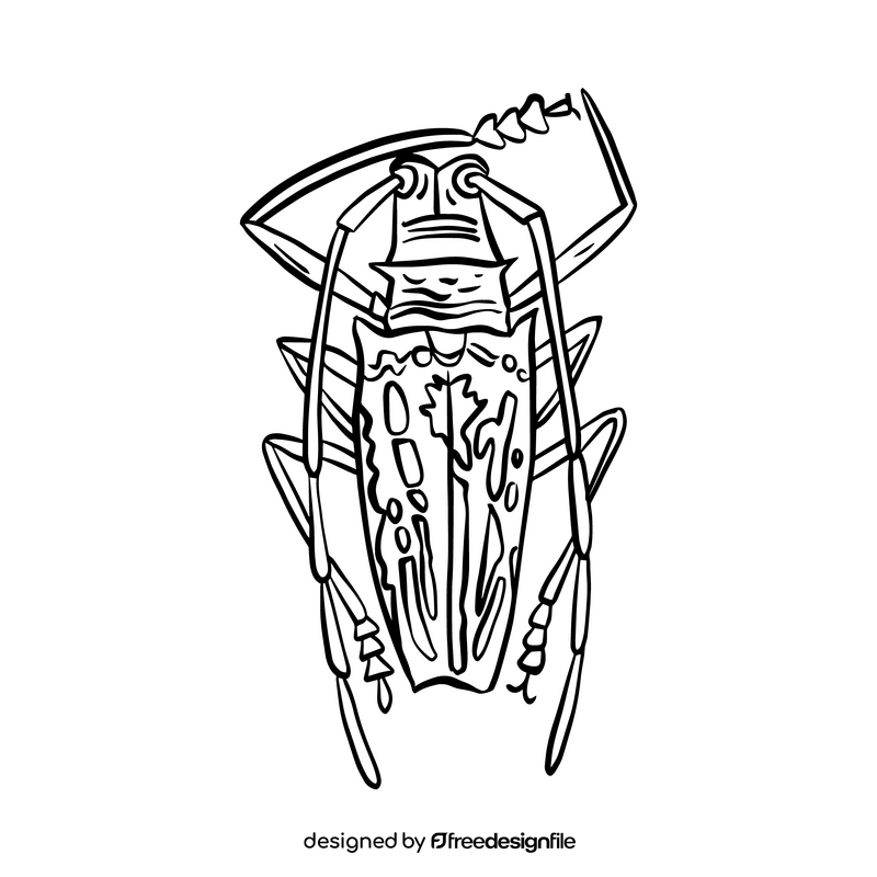 Forest bug black and white clipart