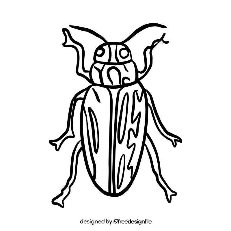 Forest insect black and white clipart
