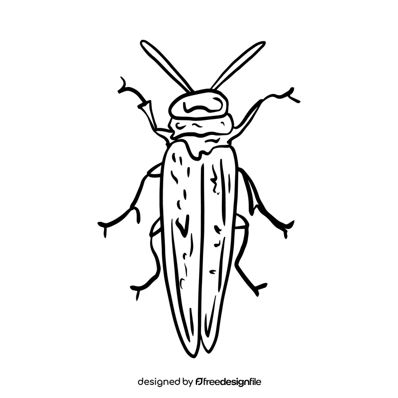 Forest bug black and white clipart