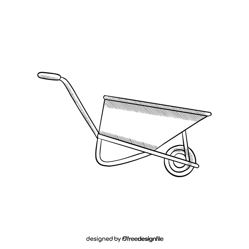 Wheelbarrow black and white clipart