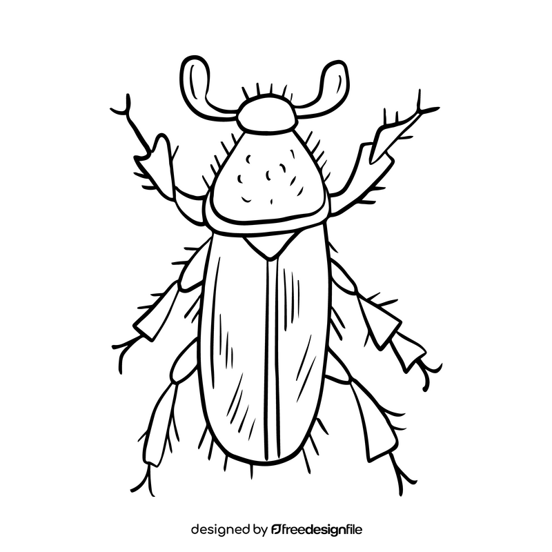 Free leaf beetle black and white clipart