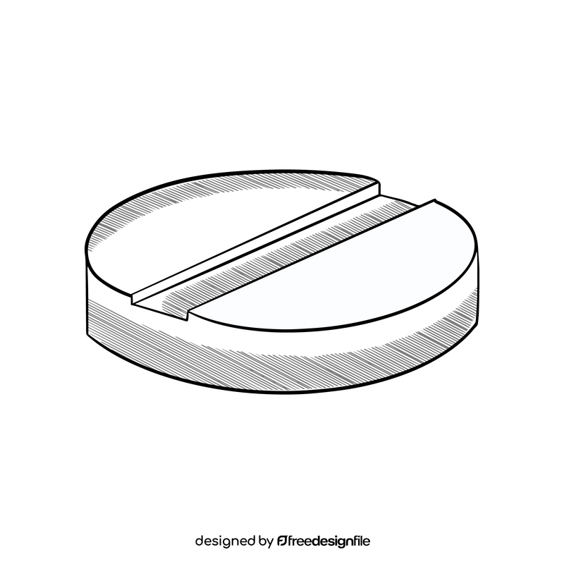 Pill illustration black and white clipart