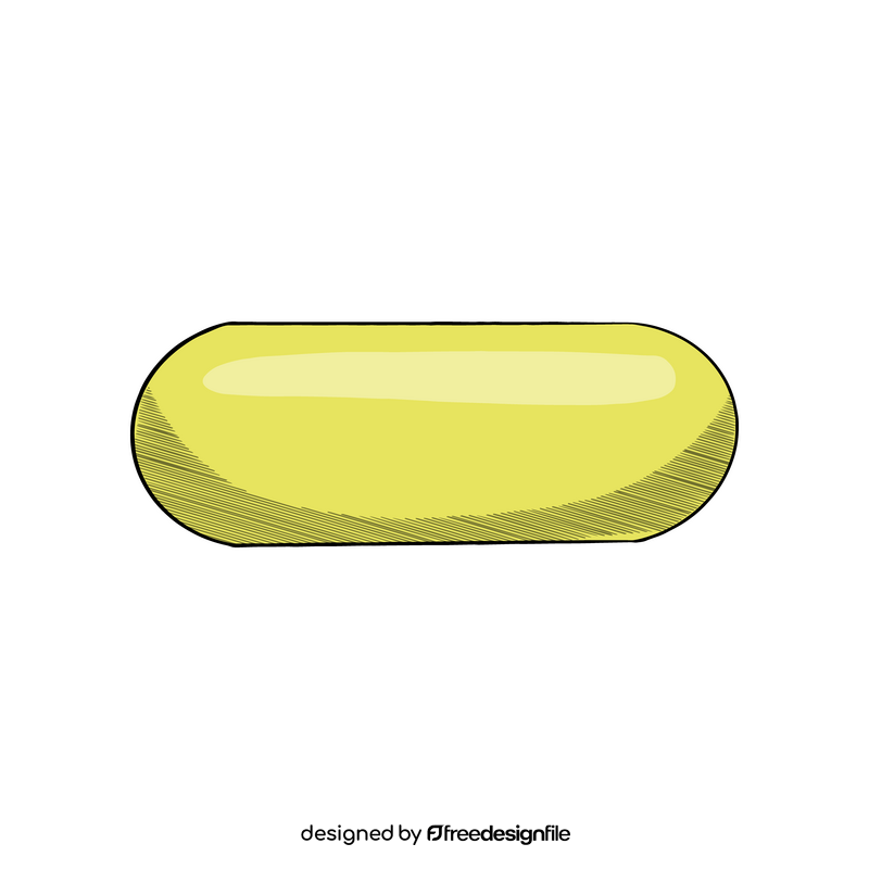 Yellow pill clipart