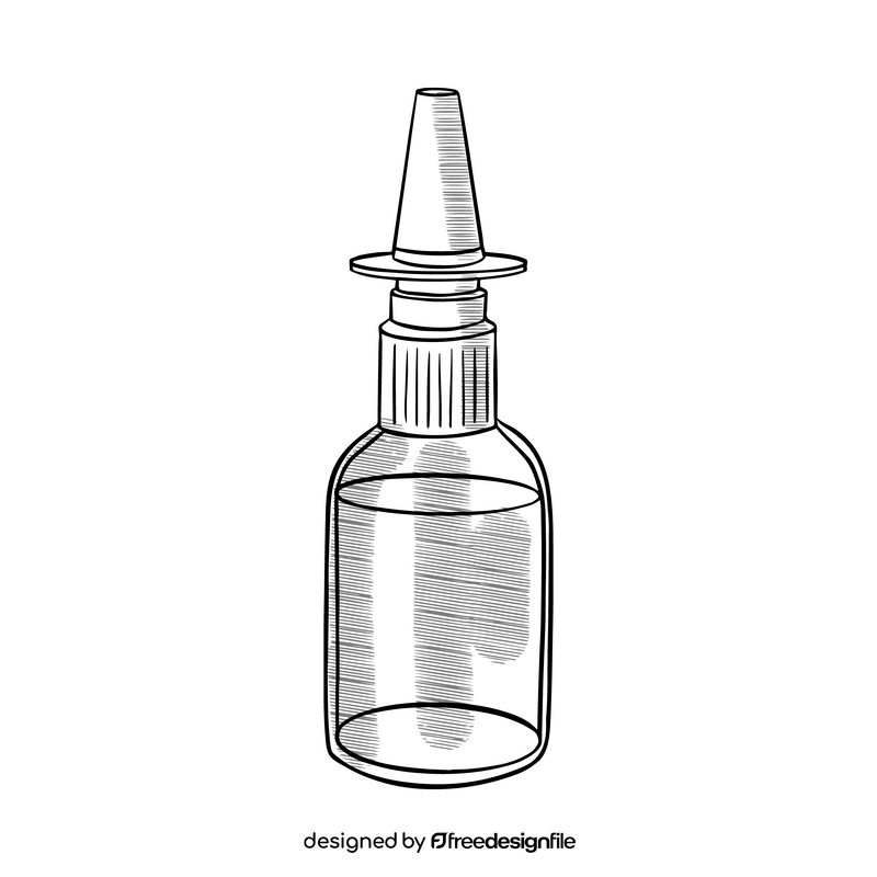 Air spray bottle black and white clipart