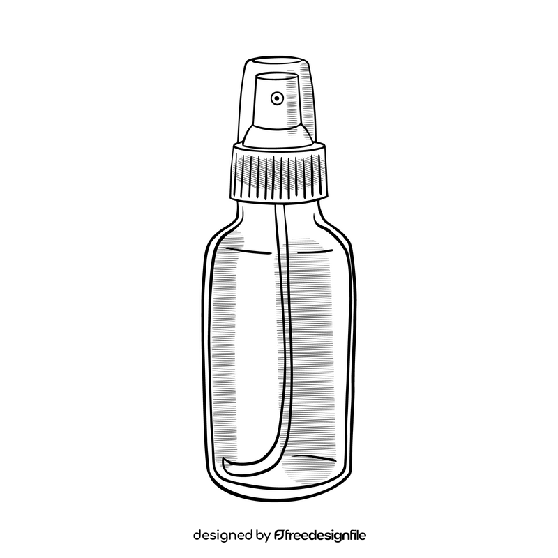 Air spray bottle black and white clipart