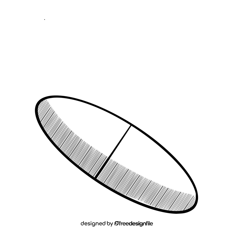 Pill black and white clipart
