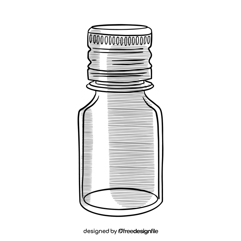 Free vial black and white clipart