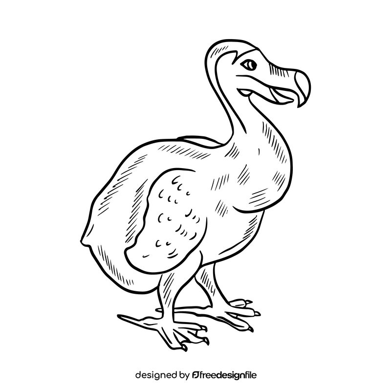 Dodo animal black and white clipart
