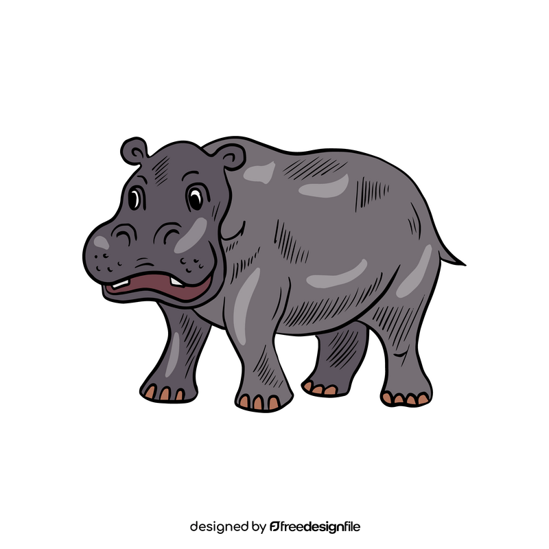 Hippopotamus animal cartoon clipart vector free download