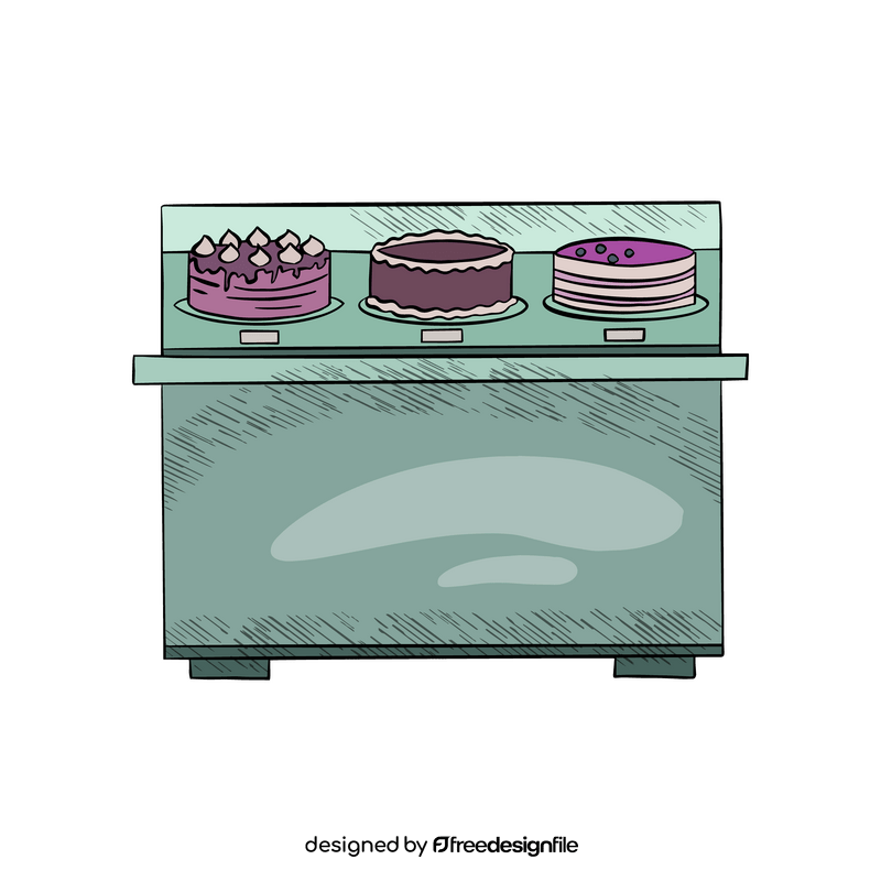 Cake display counter clipart
