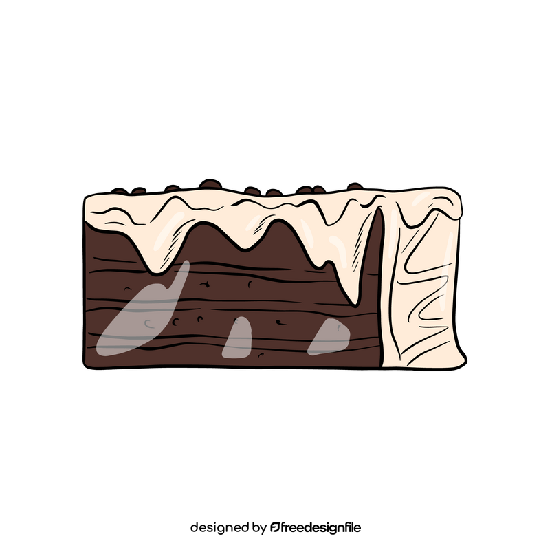 Chocolate cake slice cartoon clipart