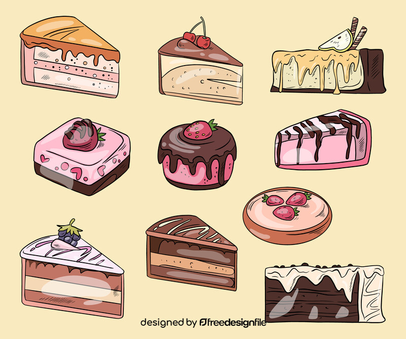 Cake slices vector