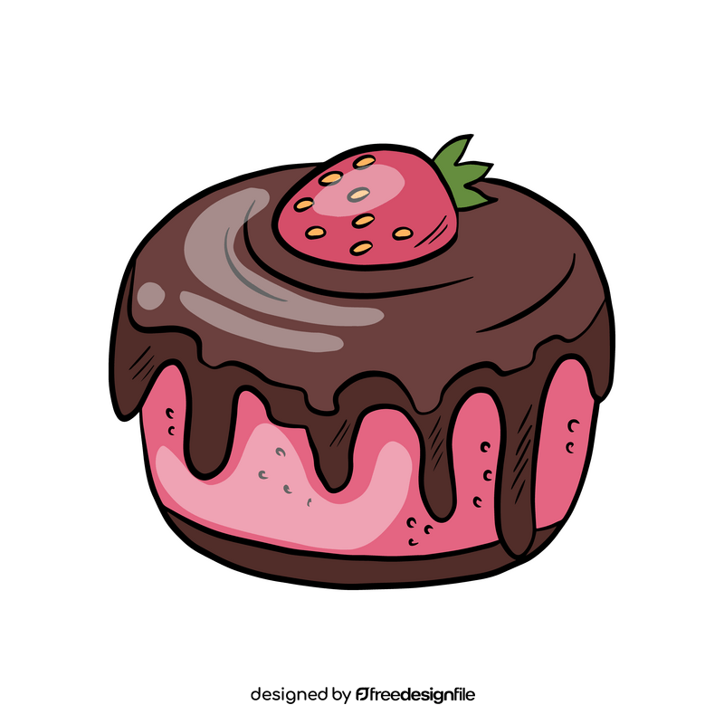 Strawberry cake cartoon clipart