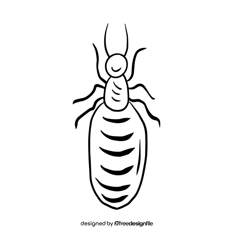 Crawling insect black and white clipart