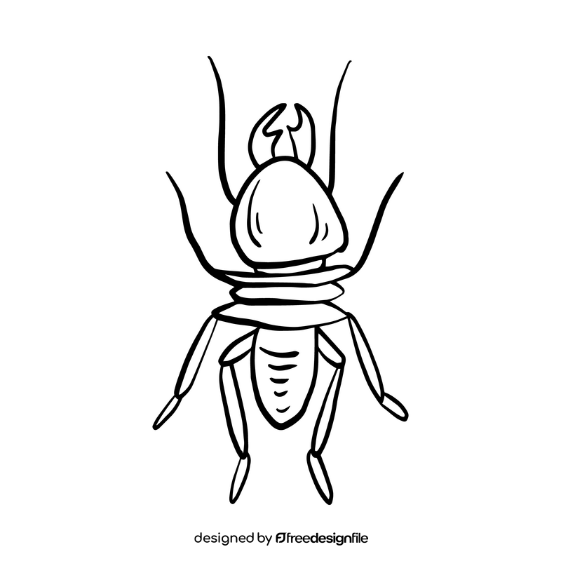 Crawling insect black and white clipart