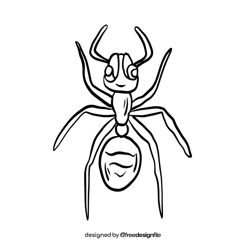 Crawling insect black and white clipart vector free download