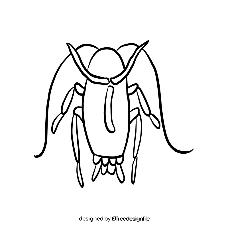 Crawling insect drawing black and white clipart