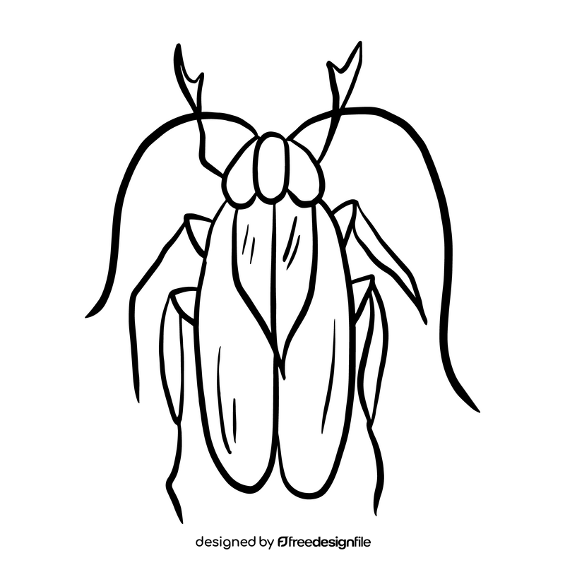 Free crawling insect black and white clipart