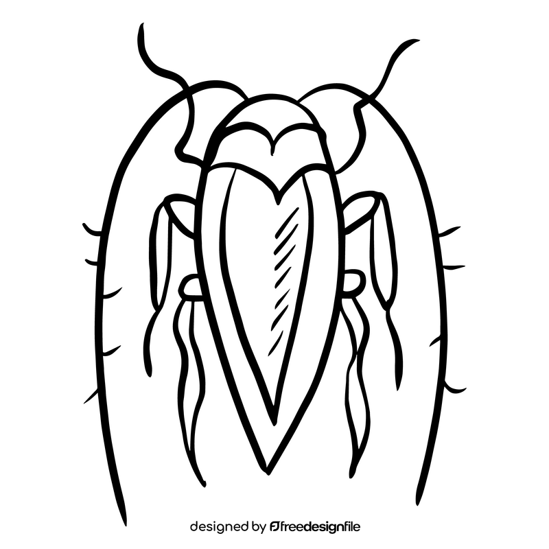 Crawling insect illustration black and white clipart