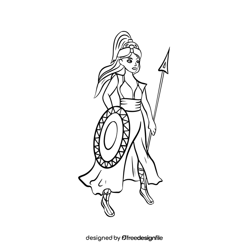 Free Athena black and white clipart