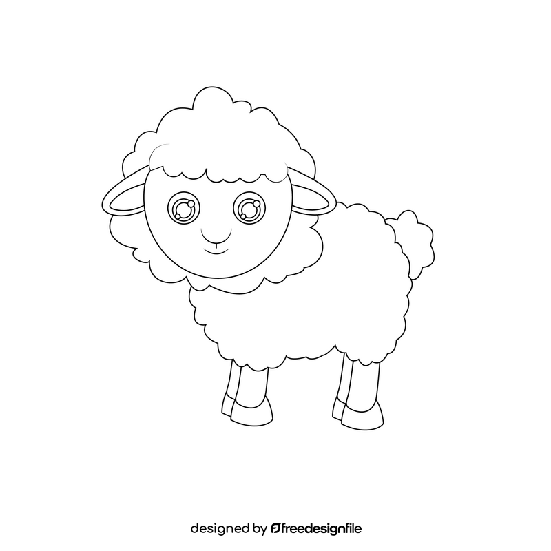 Sheep black and white clipart