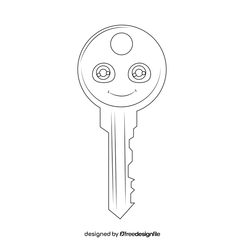 Key black and white clipart