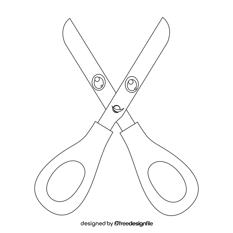Scissors black and white clipart