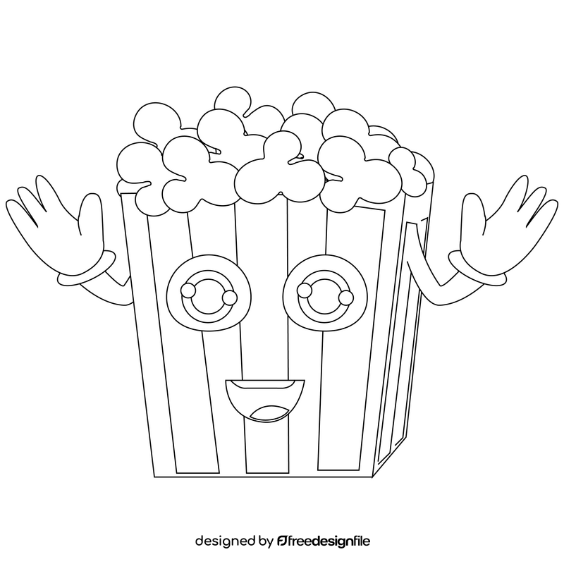 Popcorn black and white clipart