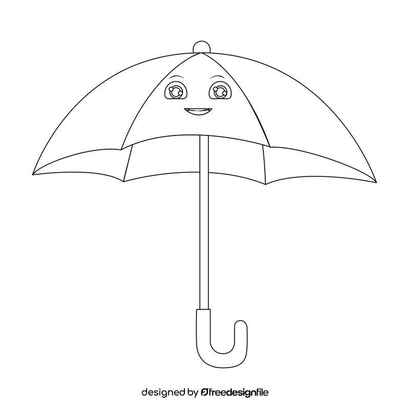 Umbrella black and white clipart